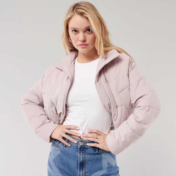 Hollister Jackets \u0026 Coats | Nwt Baby Pink Corduroy Cropped Puffer | Color: Pink | Size: L | Caitlincouture's Closet
